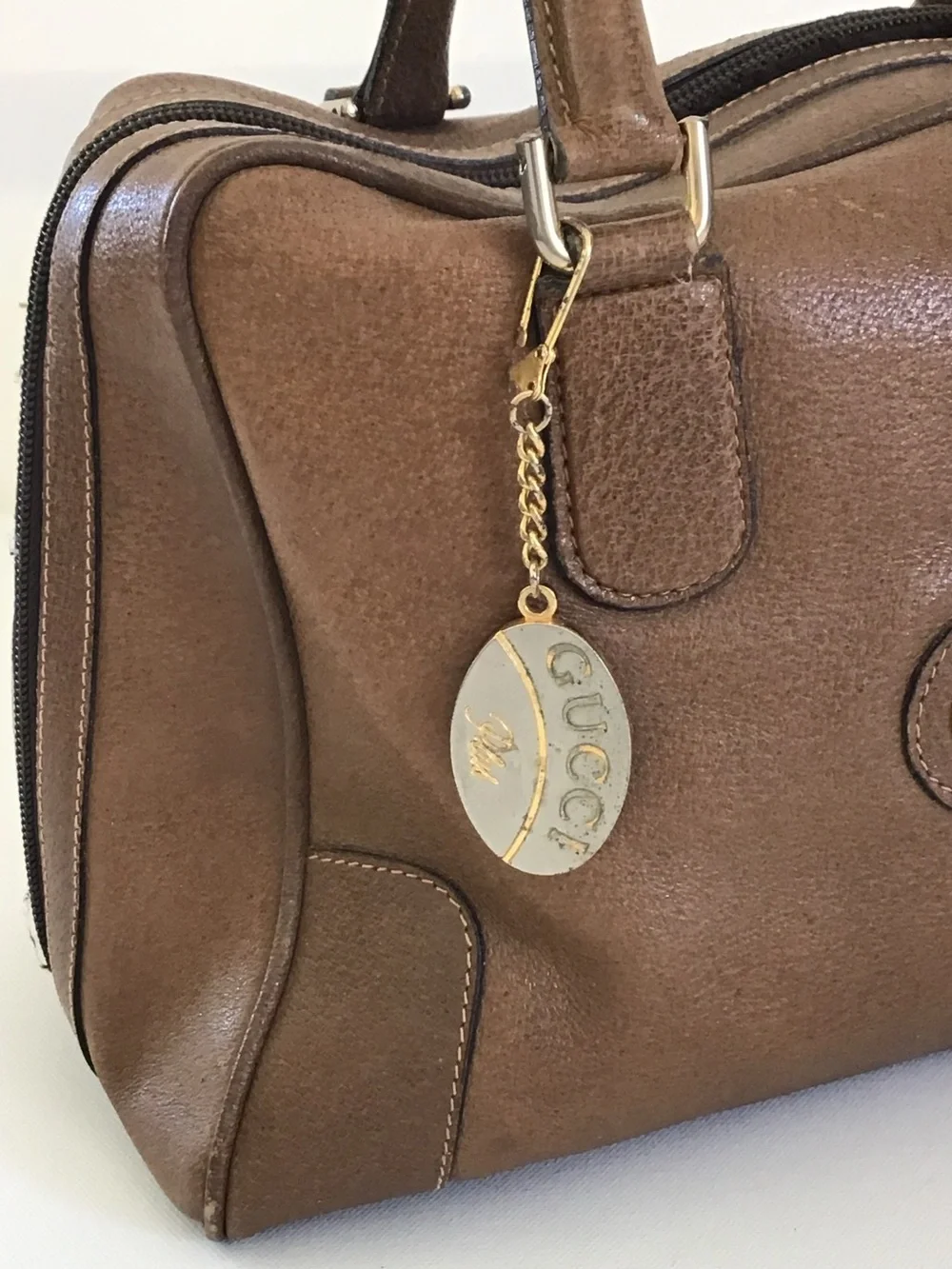 Vintage Gucci Plus Brown Leather Satchel Handbag Italy - Picture 3 of 16